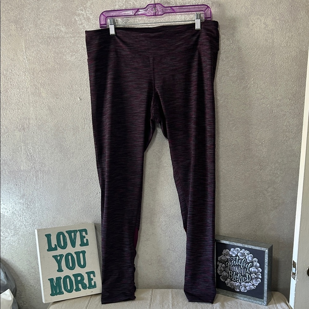 Champion Women's Black and Dark Purple Leggings